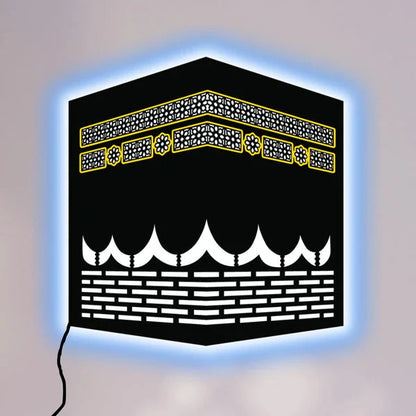 LED Wall Art Inspired by the Kaaba – Elegant Islamic Home Decoration (12x12 inches)