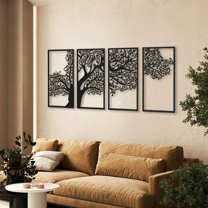 Tree of Surahs (4 Quls) Islamic Wall Art  Set of 4 - 48 inches x 24 inches